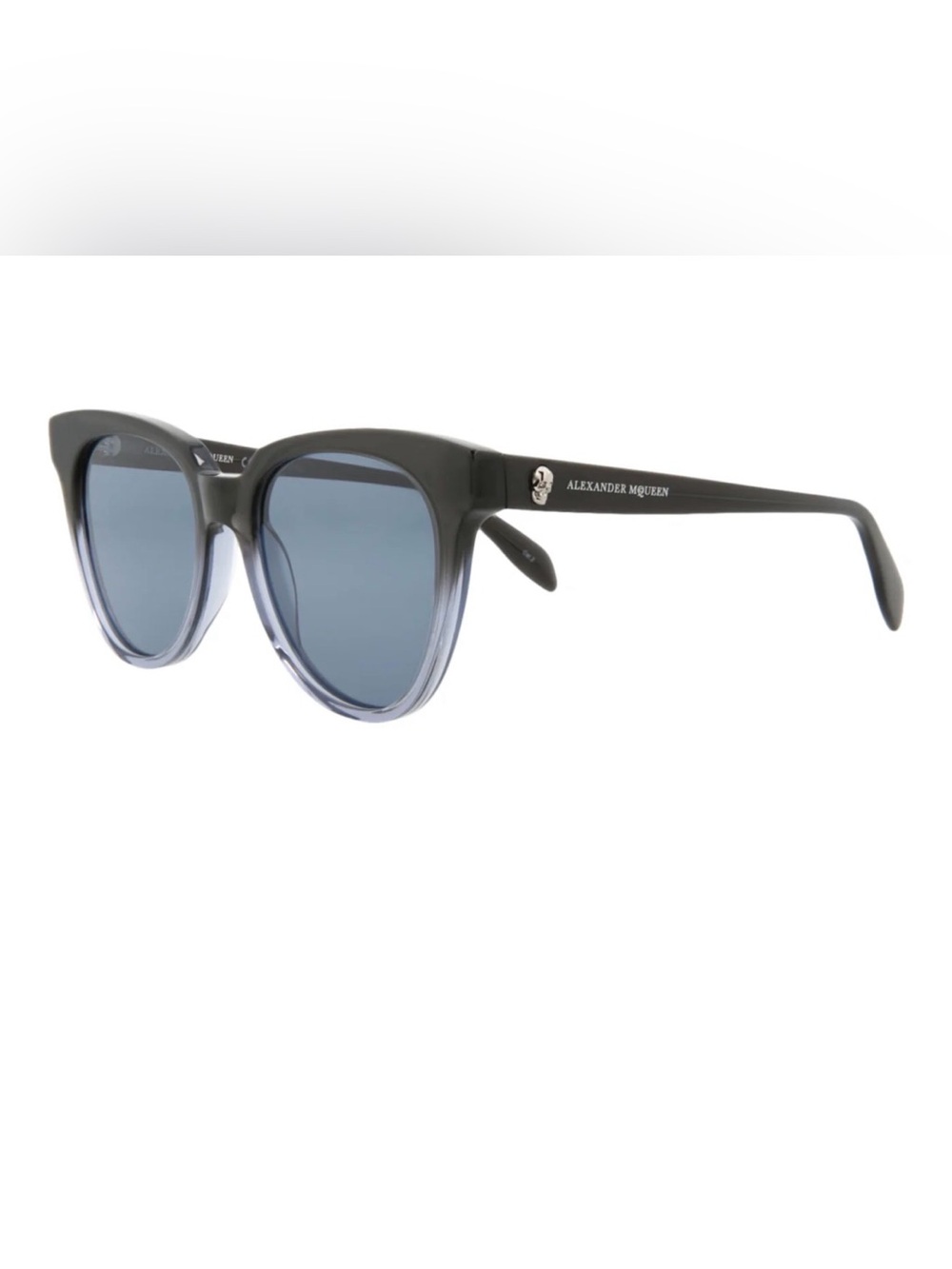 ALEXANDER MCQUEEN WOMENS CAT EYE GREY GREY BLUE DESIGNER EYEWEAR with case - Picture 1 of 15